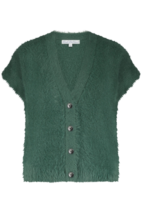 Red Button sleeveless fuzzy